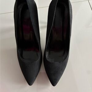 Elegant Black Faux Suede Women's Heels